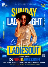 Sunday party ad A6 template