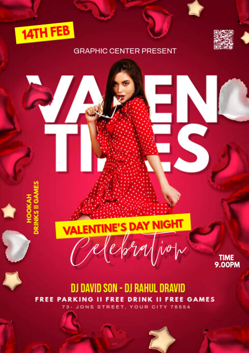 Valentine's Day Party Ad A1 template