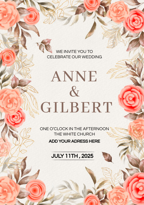 Copy of Copy of Copy of wedding invitation template | PosterMyWall