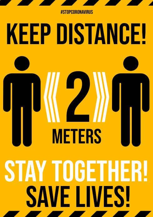KEEP DISTANCE POSTER Template | PosterMyWall