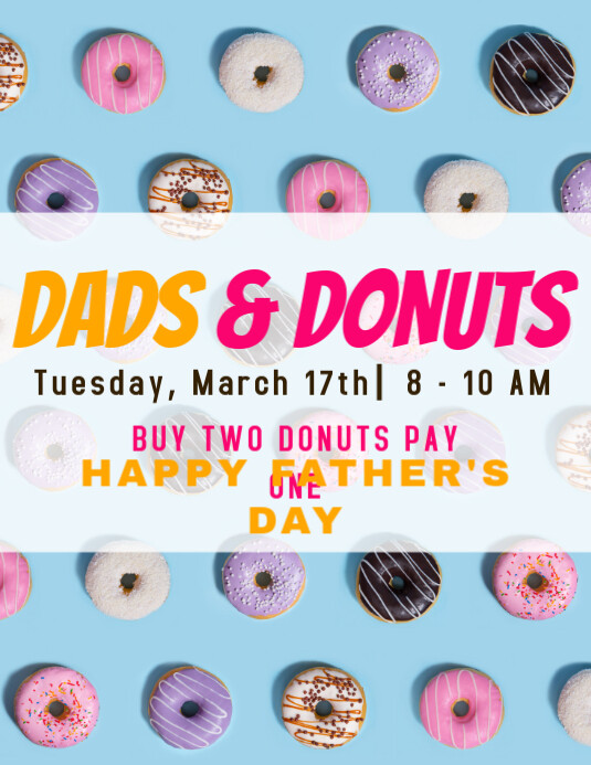 Dads & donuts event flyer ใบปลิว (US Letter) template