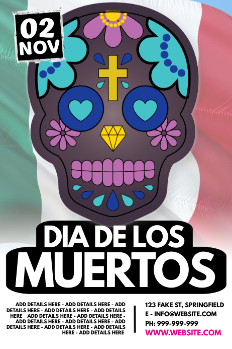 Day of The Dead Poster Template | PosterMyWall