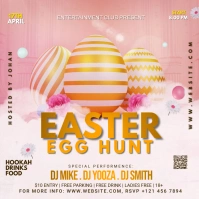 Easter Egg Hunt Party Flyer Quadrado (1:1) template