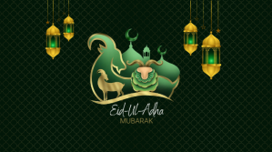 Grøn Eid Celebration Twitter Plasing Template