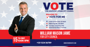 White political campaign Facebook Group Cover Photo Template
