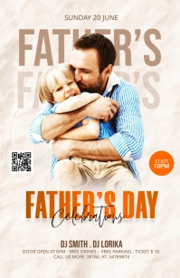 Father's Day Celebration Template Half Page Wide