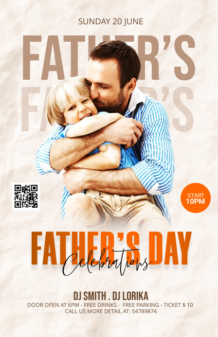 Father's Day Celebration Template Szeroki pół strony