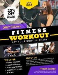 FITNESS Ulotka (US Letter) template