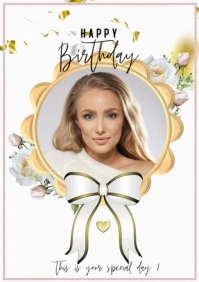 flyer template happy birthday A4