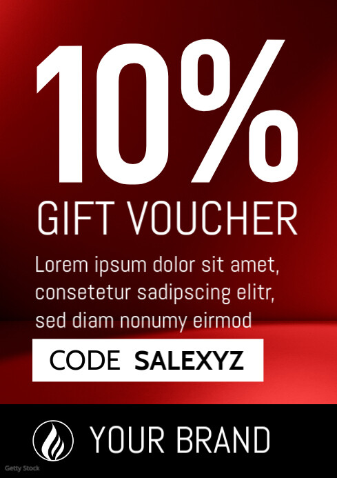 Gift Voucher % Coupon Template Price A4