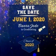 Graduation Save the Date Video Square (1:1) template