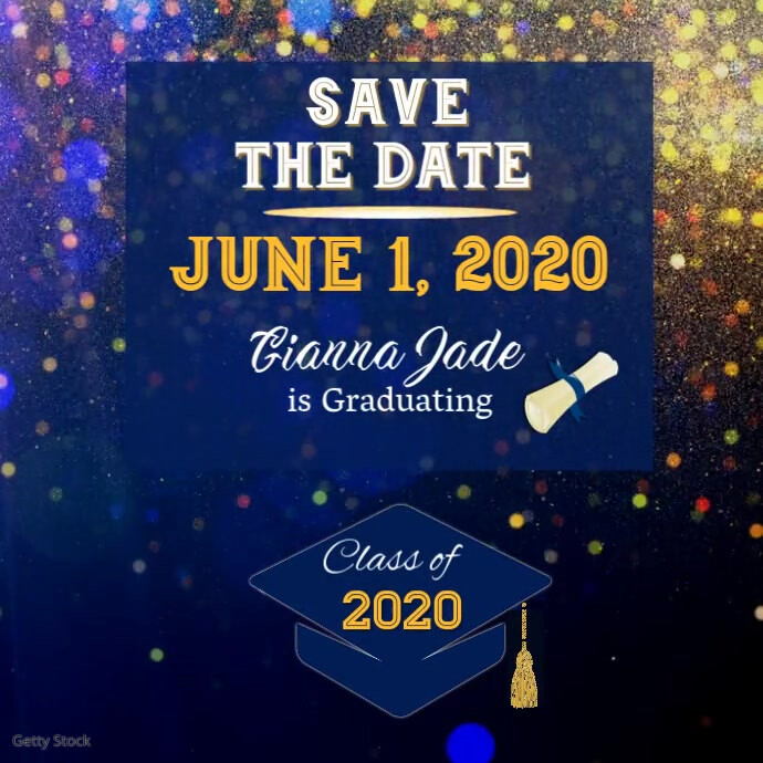 Graduation Save the Date Video Template PosterMyWall
