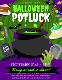 Halloween Potluck Volantino (US Letter) template