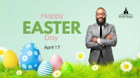 happy easter day church ad Twitter-opslag template