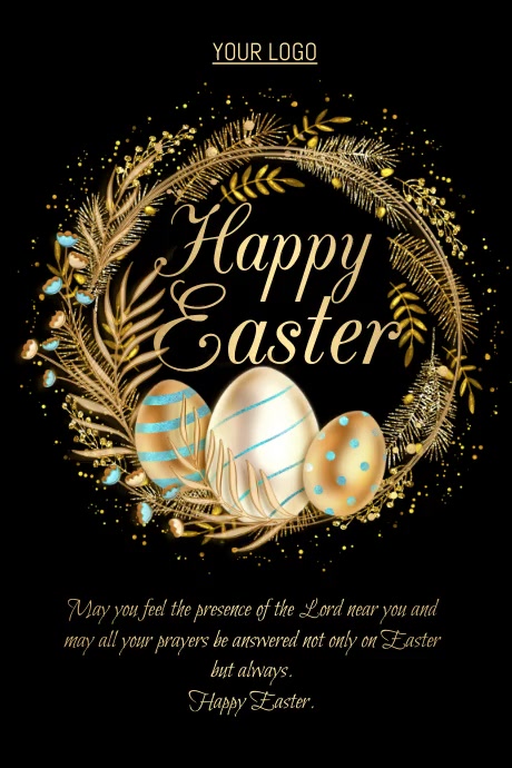 happy easter 海报 template