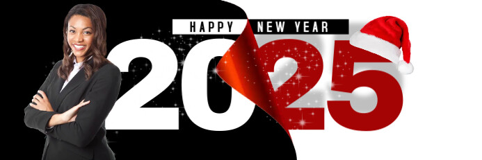 HAPPY NEW YEAR 2025 横幅 2' × 6' template
