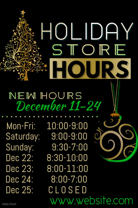 Fall Store Hour Holiday Store Hours Template | PosterMyWall