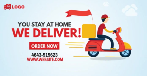 Home Delivery Service Ad Obraz udostępniany na Facebooku template