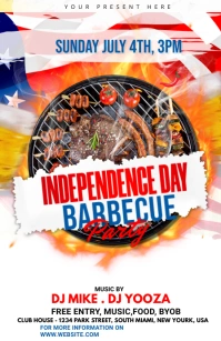 Independence Day BBQ Party Szeroki pół strony template