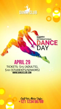 International Dance Day flyer Templat Instagram Story template