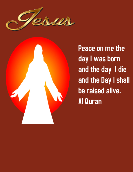 jesus, Quran on Jesus, inspirational Flyer (US Letter) template