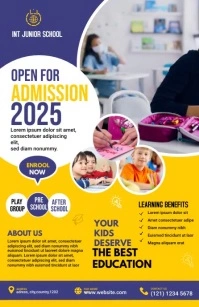 Junior School admission Flyer Templat Kalahating pahina na Wide template