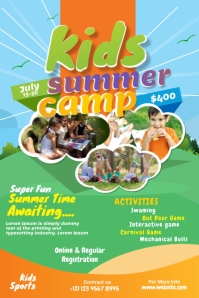 Grøn Kids Summer Camp โปสเตอร์ Template