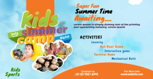 Kids Summer Camp Flyer Imagen Compartida en Facebook template