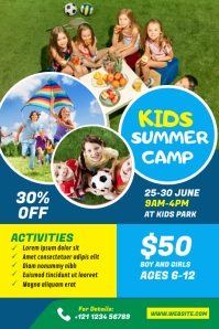 Kuning Kids Summer Camp Плакат Template
