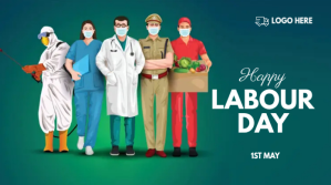 Turquoise Labour Day Celebration Twitter Plasing Template