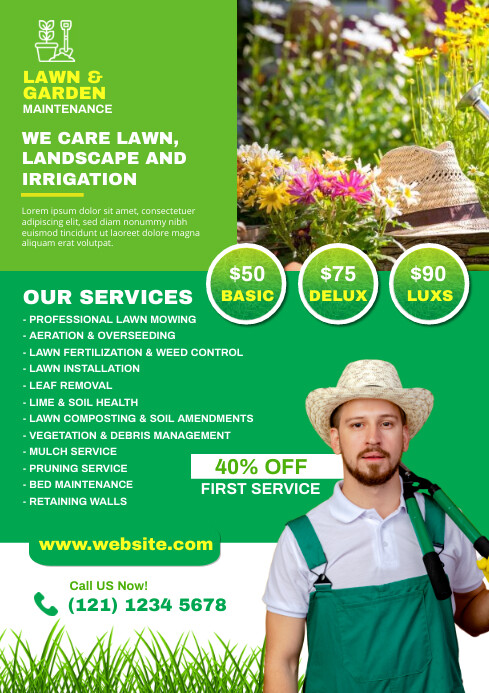 lawn & Landscaping Service Flyer A4 template