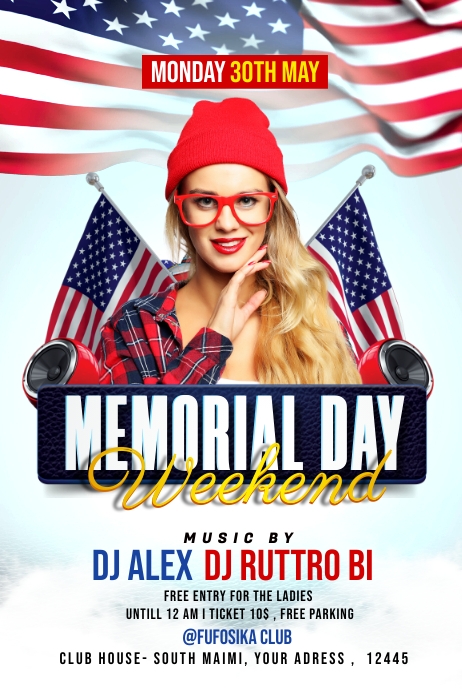 Memorial Day Celebration Flyer Template | PosterMyWall