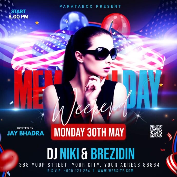 Memorial Day Weekend Party Flyer Template | PosterMyWall