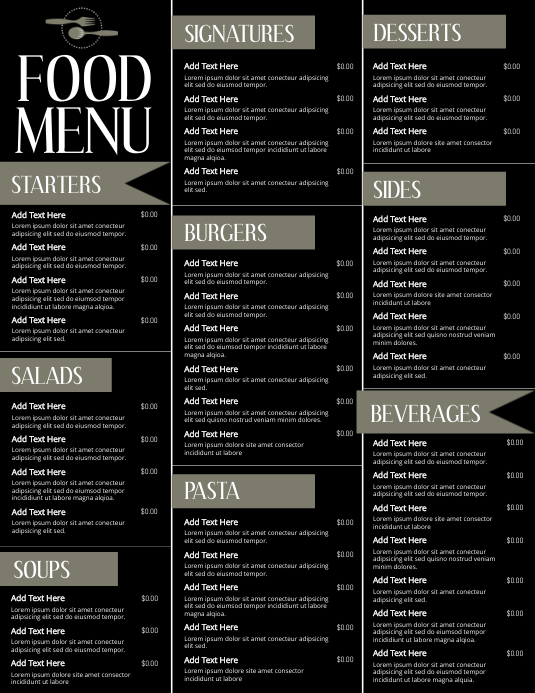 Menu Copy Format Copy of Copy of Menu | PosterMyWall