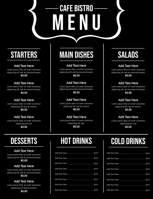 Menu Copy Format Copy of MENU | PosterMyWall