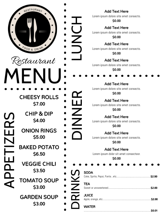 Menu Template | PosterMyWall