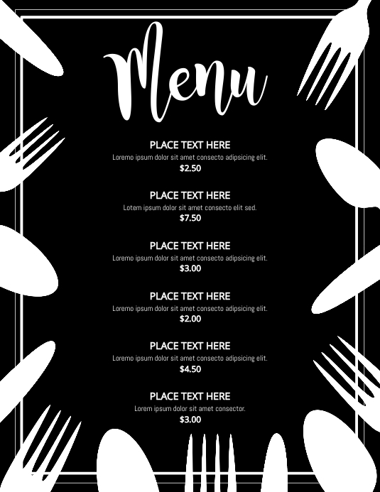 Menu Copy Format Copy of Copy of Menu | PosterMyWall