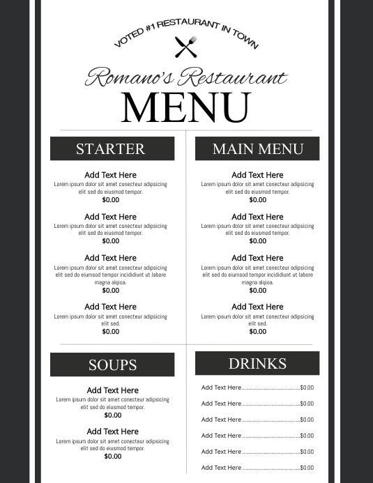 Menu Copy Format Copy of Menu | PosterMyWall