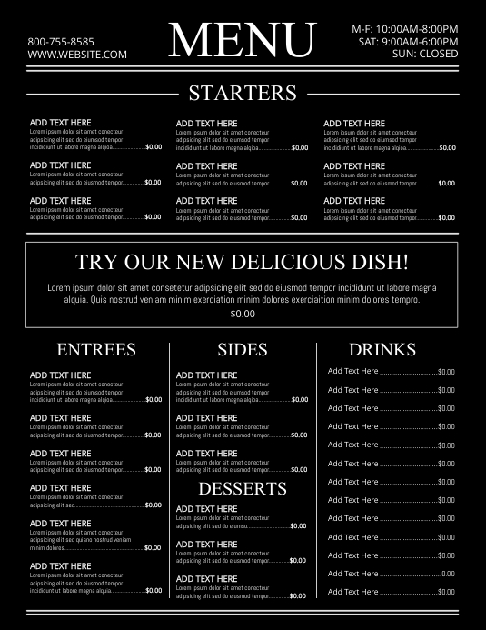 Copy of Copy of MENU | PosterMyWall