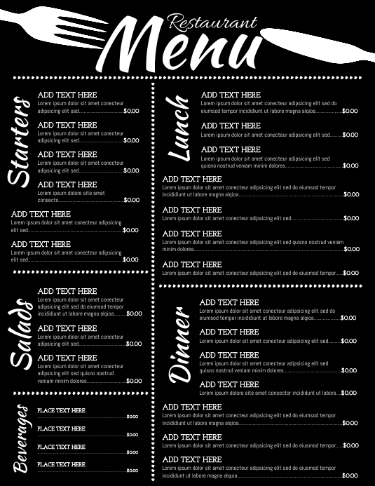 Menu Copy Format Copy of Copy of Menu | PosterMyWall
