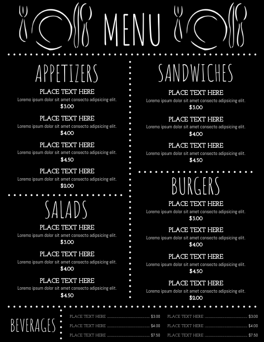 Copy of Copy of Menu | PosterMyWall