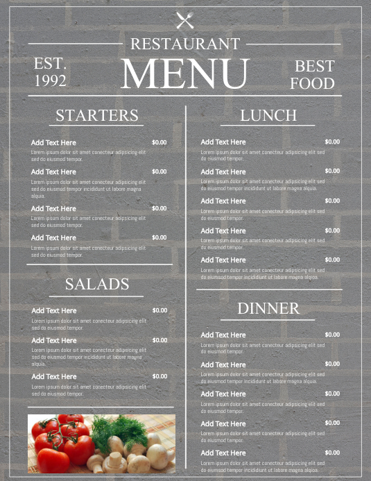 Copy of Copy of Menu | PosterMyWall