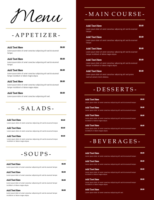 Copy of Copy of Menu | PosterMyWall