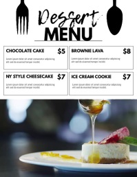 Menu Løbeseddel (US Letter) template