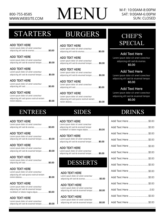Copy of MENU | PosterMyWall