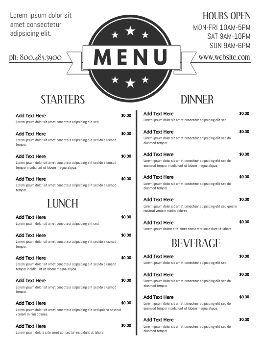 Copy of Copy of MENU | PosterMyWall