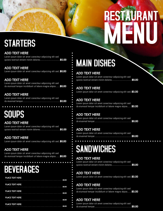 Copy of Copy of Menu | PosterMyWall