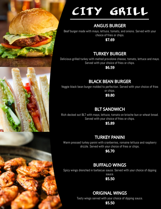 Menu Copy Format Copy of Copy of Menu | PosterMyWall