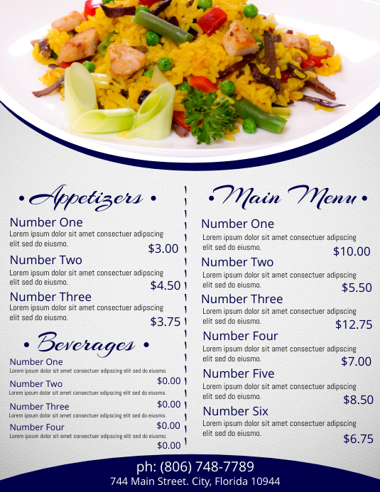 Copy of Copy of Menu | PosterMyWall