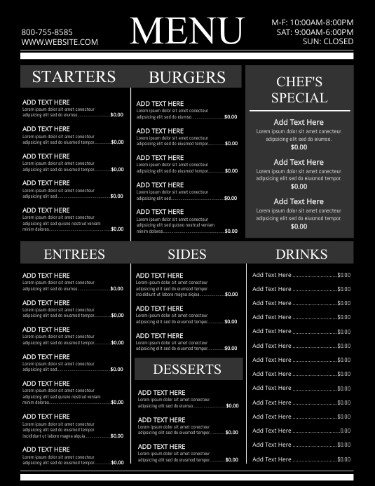 Copy of Copy of MENU | PosterMyWall